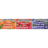 Smucker's vista frontal del empaque y porciones, presentación profesional
