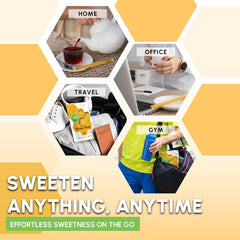 Snackathon pajita siendo añadida a taza de té, aporta dulzura natural