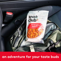 Snak Club bolsa resellable abierta que mantiene frescura del snack en movimiento