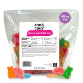 Snak Club bolsa frontal mostrando la mezcla y la cantidad para compartir