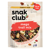 Snak Club vista frontal de la bolsa mostrando mezcla y resellable, perfecta para llevar