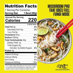 Snapdragon contenidos del paquete desplegados: fideos, caldo y aceite de sabor