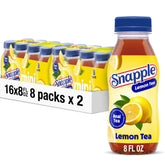 Snapple botella frontal con etiqueta visible, refresco natural y listo para beber