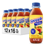 Snapple botella al frente mostrando etiqueta y tamaño práctico