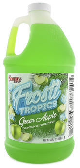 SNAPPY envase frontal de Frosti Tropics manzana verde mostrando etiqueta clara y práctico dispensador