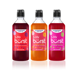 SodaStream pack frontal con las tres botellas y colores atractivos como opción versátil