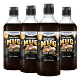 SodaStream pack frontal de MUG Root Beer Zero Sugar mostrando las cuatro botellas y ahorro