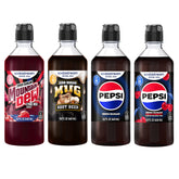 sodastream pack frontal mostrando las cuatro botellas y variedad de sabores