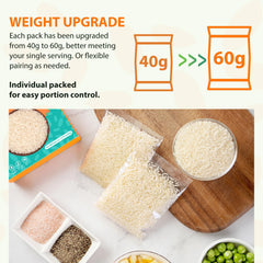 Soeos arroz konjac salteado en sartén, listo para combinar sabores