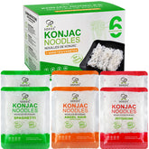 Soeos paquete frontal de Konjac Noodles mostrando presentacion y conveniencia