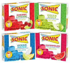 Sonic The Hedgehog gelatina frente del paquete con colores vivos y atractivo visual