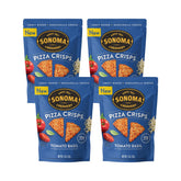 Sonoma Creamery empaque frontal de Pizza Crisps Tomate Albahaca, snack keto práctico