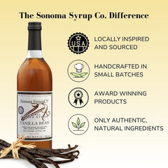 Sonoma Syrup Co semillas de vainilla visibles en el jarabe que realzan aroma auténtico