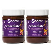 Soom crema chocolate tahini frente mostrando envase y marca, ideal para despensa saludable