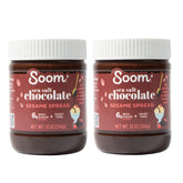 Soom frasco frente mostrando etiqueta clara y sabor chocolate sal marina