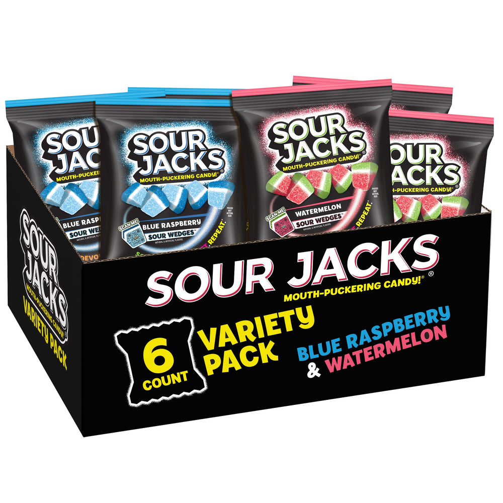 Sour Jacks empaque frontal del combo, presenta bolsas listasinvitar compartir