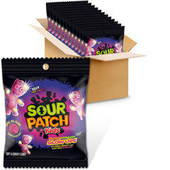 SOUR PATCH KIDS paquete frontal mostrando diseño y marca, ideal para fiestas