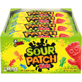 SOUR PATCH KIDS paquete frontal mostrando 24 bolsas, ideal para eventos