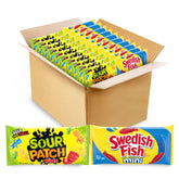 Sour Patch Kids frente del paquete mostrando variedad y fácil reparto
