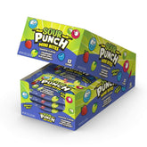 Sour Punch bolsa frontal mostrando los sabores y diseño vibrante