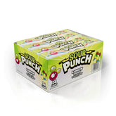 Sour Punch frente del empaque mostrando bandeja y colores, atractivo visual