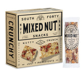 South 40 Snacks frente del paquete muestra pack de 12 y conveniencia
