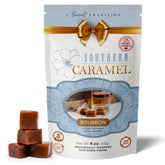 SOUTHERN CARAMEL A SWEET TRADITION paquete frontal mostrando carameles artesanales y frescura