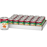 SpaghettiOs imagen frontal de lata mostrando marca y tamaño, conveniencia inmediata
