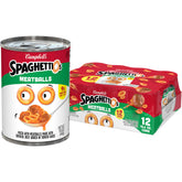 SpaghettiOs frente de la lata mostrando diseño y conveniencia