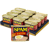 SPAM lata frente mostrando diseño y facilidad de almacenamiento