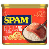 SPAM Gochujang vista frontal de la lata mostrando etiqueta y sabor