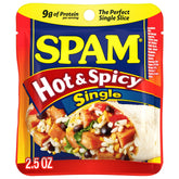SPAM Hot & Spicy paquete frente mostrando 12 sobres, solución práctica