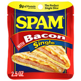 SPAM con tocino HORMEL frente del empaque mostrando conveniencia