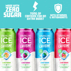 Sparkling Ice lata Black Raspberry enfoque en la fruta y atractivo visual