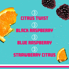 Sparkling Ice lata Blue Raspberry primer plano de la lata y burbujas