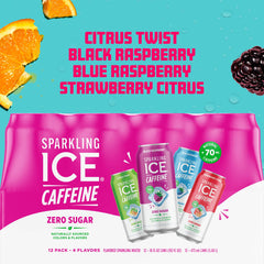 Sparkling Ice lata Citrus Twist detalle de etiqueta y color brillante
