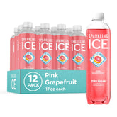Sparkling Ice frontal pack de 12 botellas mostrando sabor toronja rosa y ahorro