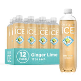 Sparkling Ice botella frontal mostrando sabor Ginger Lime y etiqueta clara para elección rápida