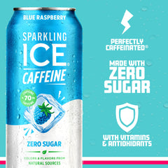 Sparkling Ice lata en mano para comparar escala y portabilidad, práctico para llevar