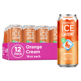 Sparkling Ice lata frontal naranja crema mostrando la marca y diseño, refresco sin azúcar