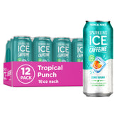 Sparkling Ice lata frontal mostrando el diseño y el sabor tropical como refresco energizante