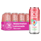 Sparkling Ice lata frontal mostrando diseño y sabor sandía-limonada, refresca al instante