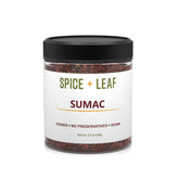 SPICE + LEAF envase frontal de sumac molido con color rojo intenso