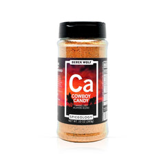 Spiceology Derek Wolf Cowboy Candy en envase frontal, ideal para asados