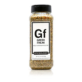 Spiceology Greek Freak frente del envase mostrando tamaño generoso y uso diario