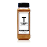 Spiceology frasco frontal mostrando la etiqueta y tamaño comercial, ideal para cocinas