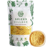 Spices Village empaque frontal que muestra polvo de ralladura y ventaja de almacenamiento