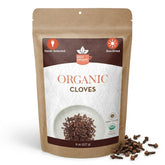 SPICY ORGANIC bolsa frontal mostrando clavos ceilanos orgánicos y conservación