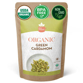 SPICY ORGANIC vaina de cardamomo verde mostrada al frente para aroma potente