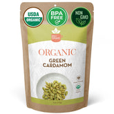 SPICY ORGANIC vaina frontal en empaque resellable mostrando calidad orgánica